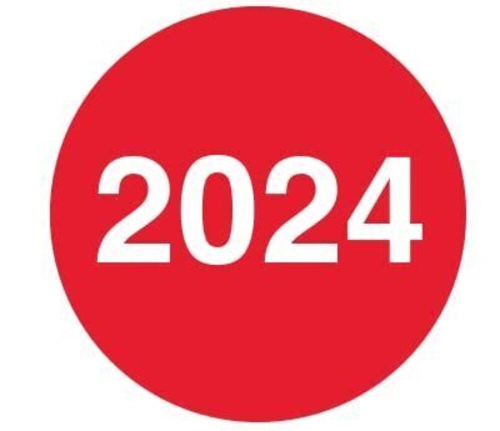 8457 3/4 Inch Round Permanent Year Color-Code Dot Stickers 500 Pack Red